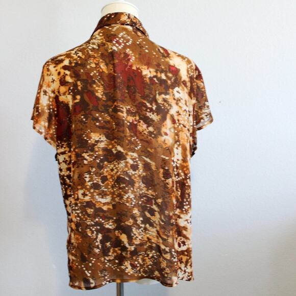 Sag Harbor Pintuck Pleated Lightweight Blouse Button Front Size 18 - Picture 6 of 7